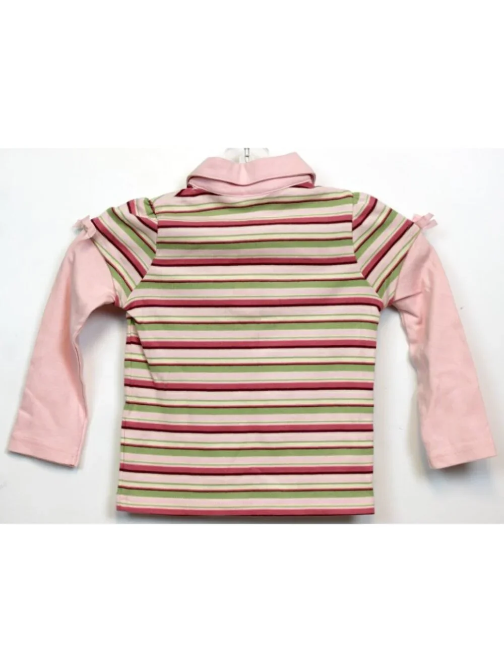 2007 Gymboree Girl Detective Striped Polo sz 8 Long Sleeve Bows Scottie Dog Puff